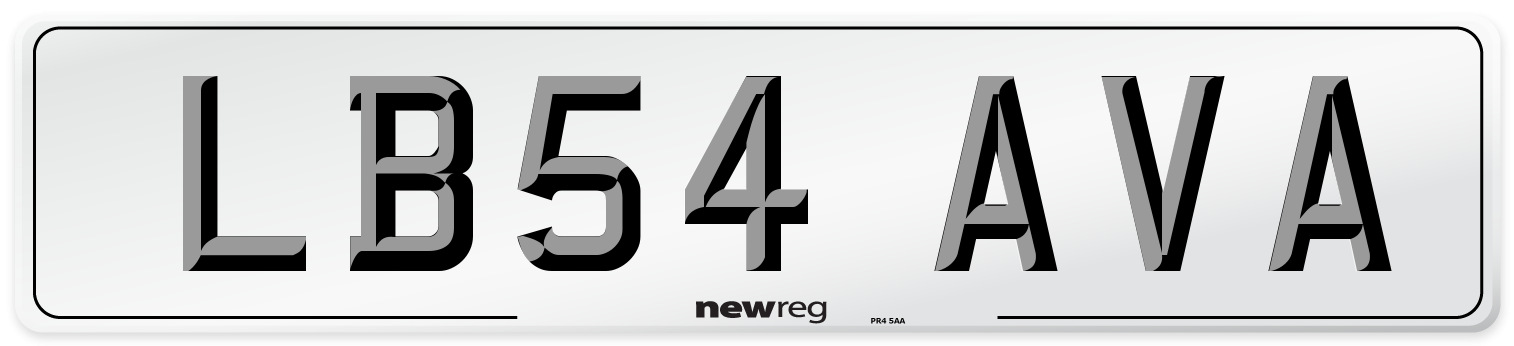 LB54 AVA Number Plate from New Reg
